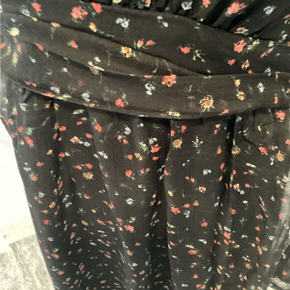 AQUA NWT BLACK COTTAGE CORE FLORAL DRESS SIZE SMALL 1217 - Picture 8 of 10